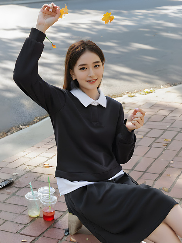 130-320 Plus Size Women's Elegant Fleece-Lined Two-Piece Set 2025 Winter New Slightly Fat Sister Sweatshirt Skirt 130-320 Plus Size Women's Elegant Fleece-Lined Two-Piece Set 2025 Winter New Slightly Fat Sister Sweatshirt Skirt