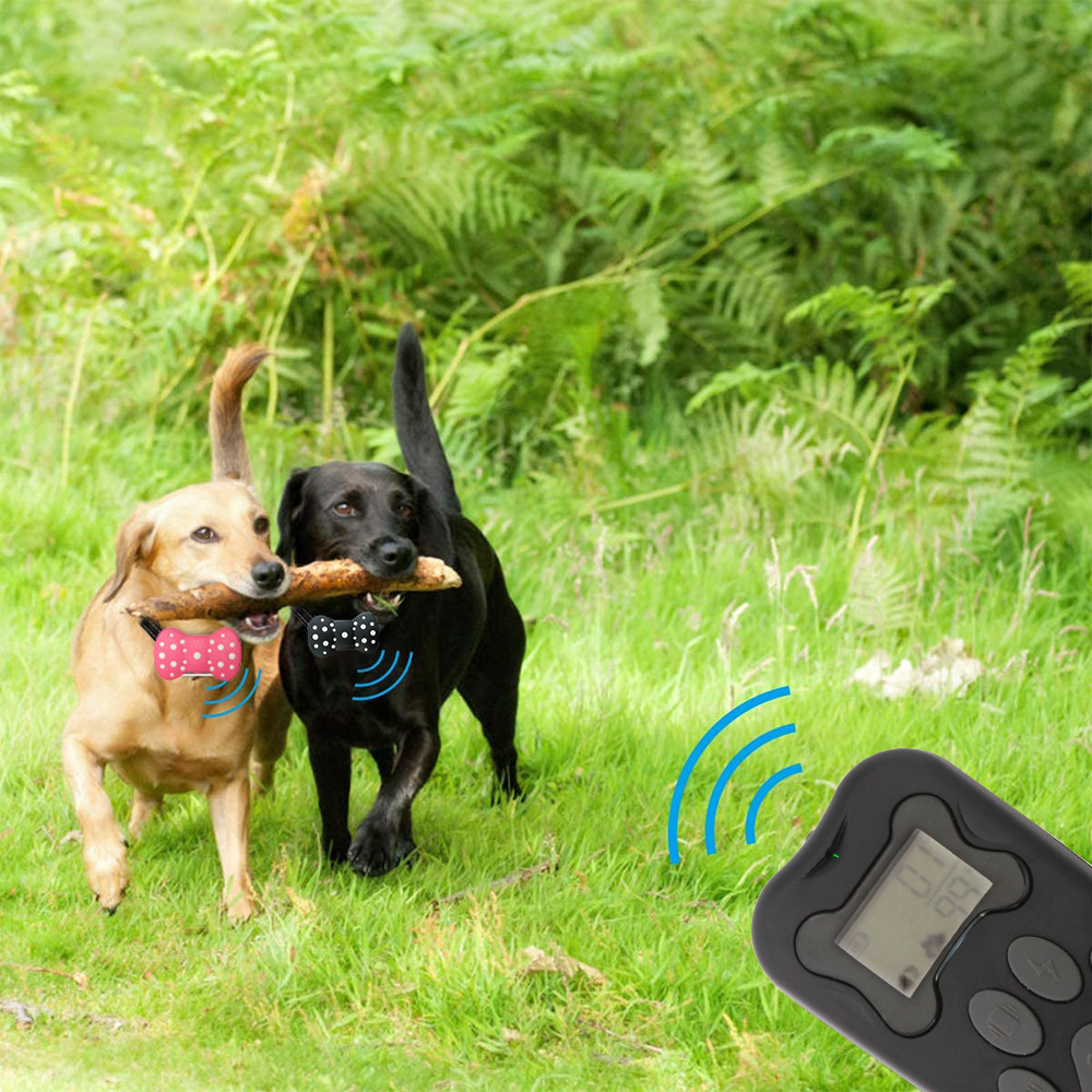 跨境新品电击遥控训狗器充电防水防狗叫远距离遥控电击止吠器項圈