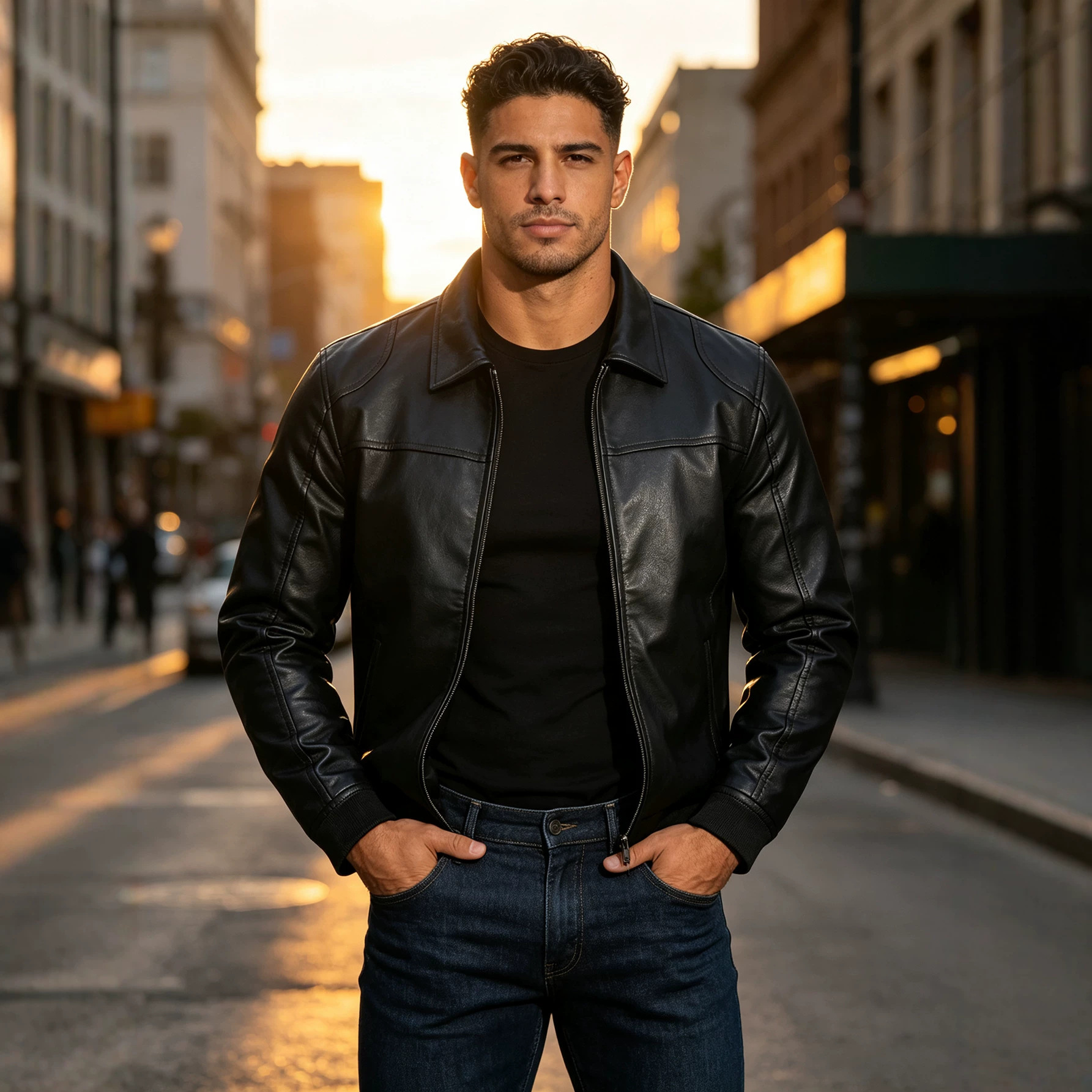 2026 Autumn/Winter New Men's PU Leather Jacket, Cross-Border European and American Style, Turn-Down Collar Coat, Motorcycle Leather Jacket