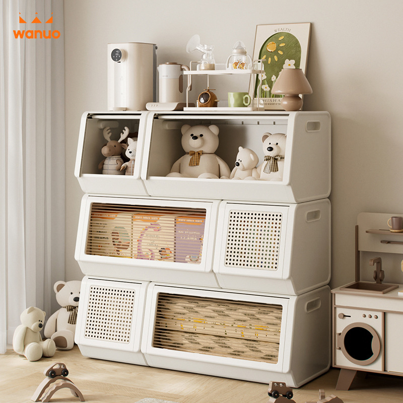 Household Storage Cabinet Large Capacity Toy Clothes Storage Locker Living Room Bedroom Oblique Mouth Thickened Plastic Storage Box