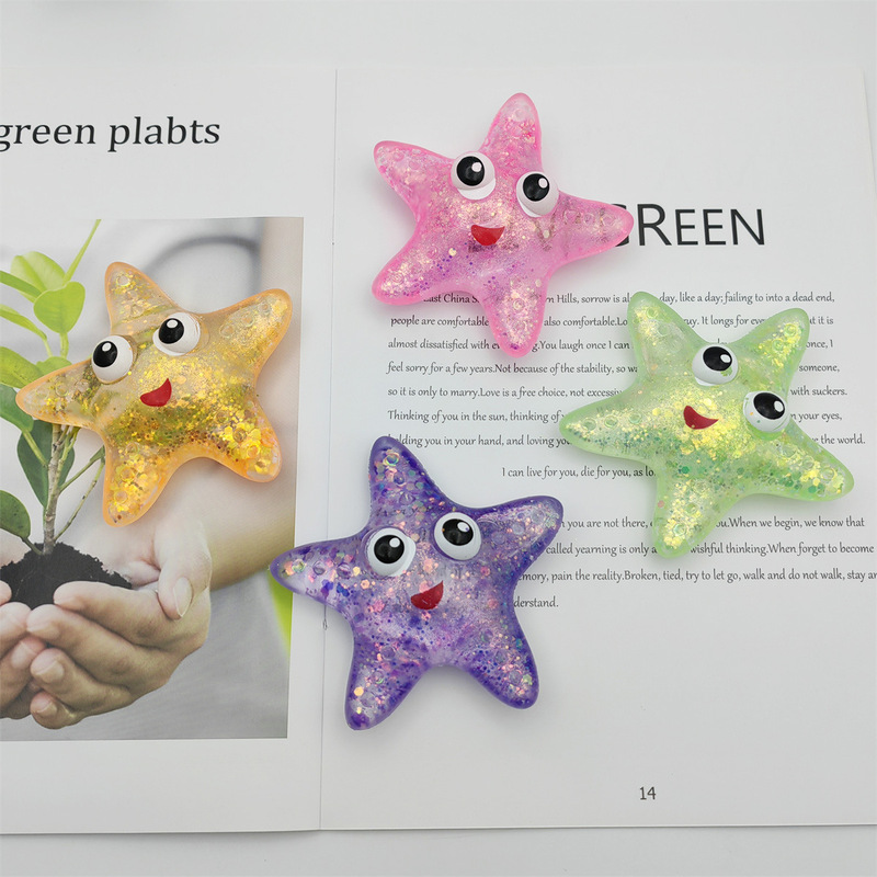 Maltose starfish pinch music decompression gold powder big eye starfish creative marine animals new strange cute maltose