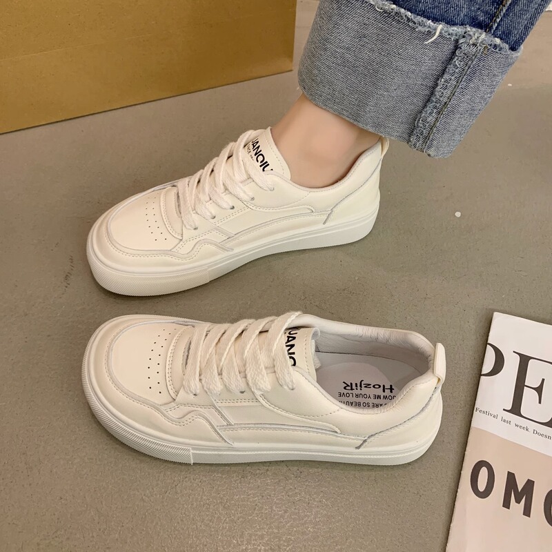 Popular Campus Mango Head White Shoes 2025 New Breathable Thin Summer Genuine Leather Women's Shoes Casual Sports Sneakers