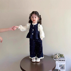 【代发】女童秋装套装新款时尚洋气儿童衣服女宝宝百搭衣裤套装