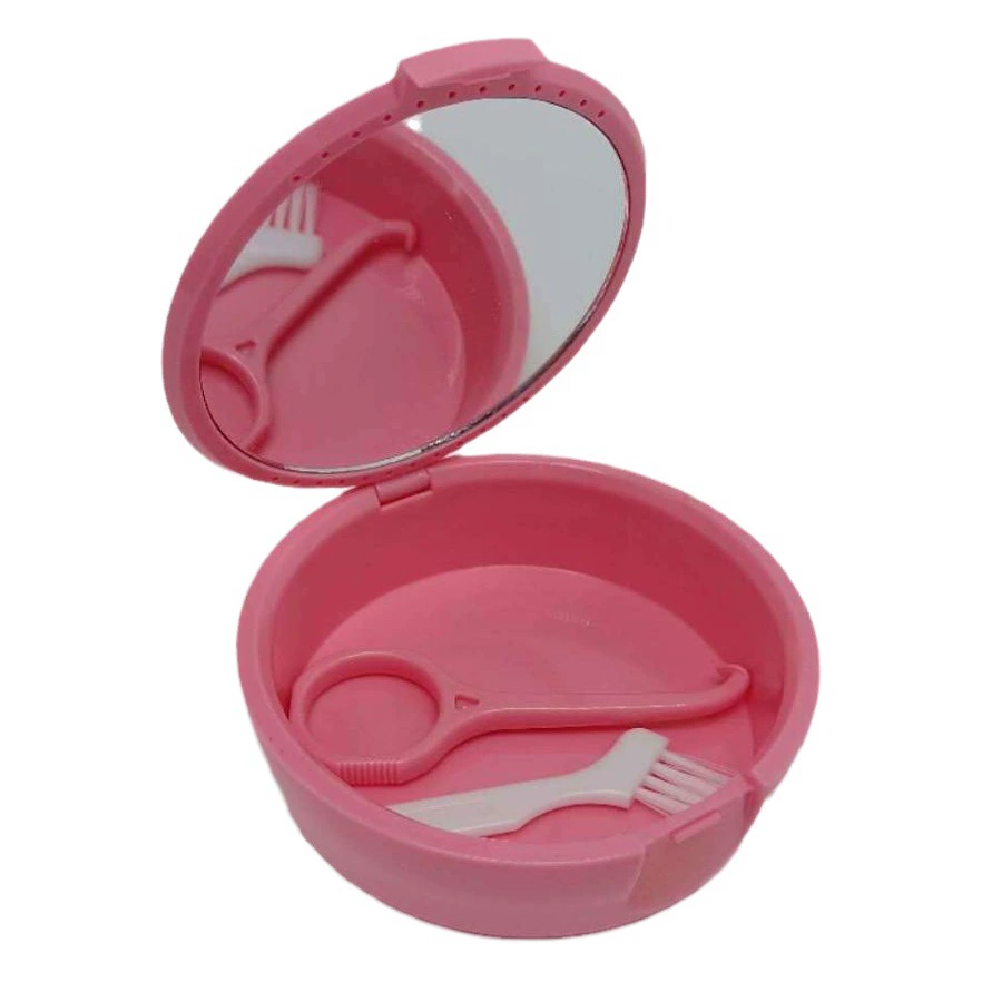 Круглая Стоматологическая коробка с зеркалом Портативная Стоматологическая коробка Ортодонтический держатель Ящик для хранения Insiderus Бытовая пластиковая коробка с кронштейном