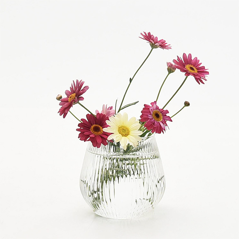 Inswind vidrio transparente vasos ornamentados escritorio simple acuicultura vasos flores secas flores personales vasos de flores hidropónicas