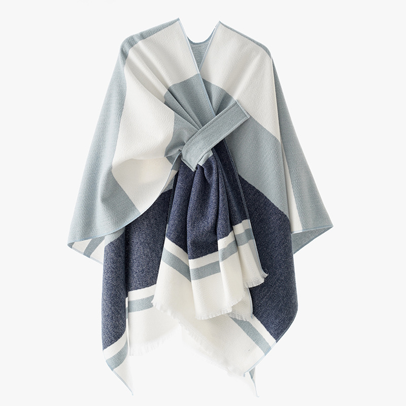 2024 barra de barra de moda europea y americana simple abrazadera capas capas con cálido alto otoño y invierno versátil