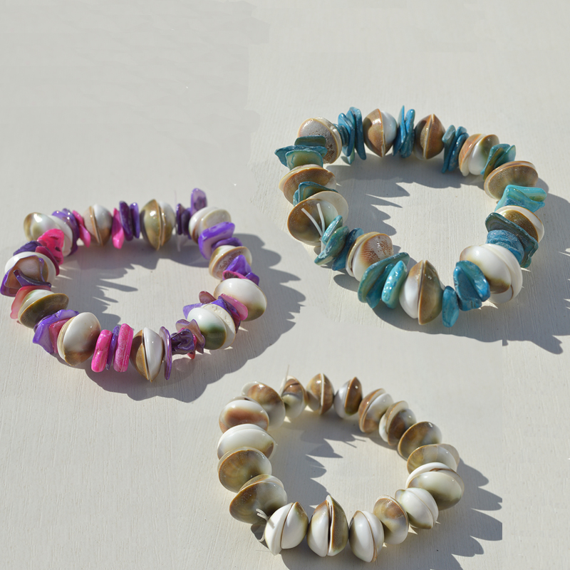 Conchas naturales pulsera caracoles collar diy joyas de chicas hechas a mano puestos de mercado nocturno regalos características pulseras