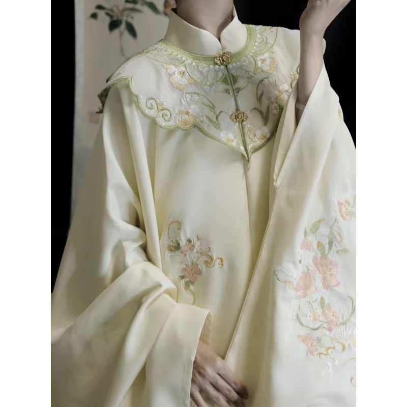 L9Y明代制【沐秋】成人女性漢服日常刺繍立襟雲肩セット秋冬スタイル古風馬|undefined
