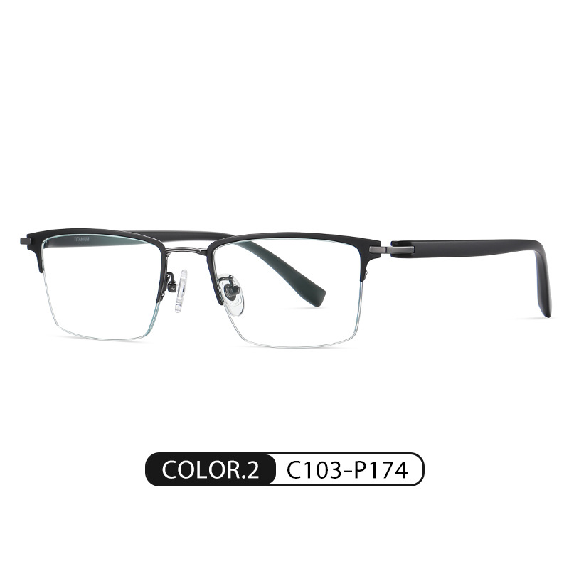 En stock nuevas gafas de titanio puro ST6213 hombres de negocios anti-azul gafas de luz TR gafas de pierna puede ser equipado con gafas de miopía