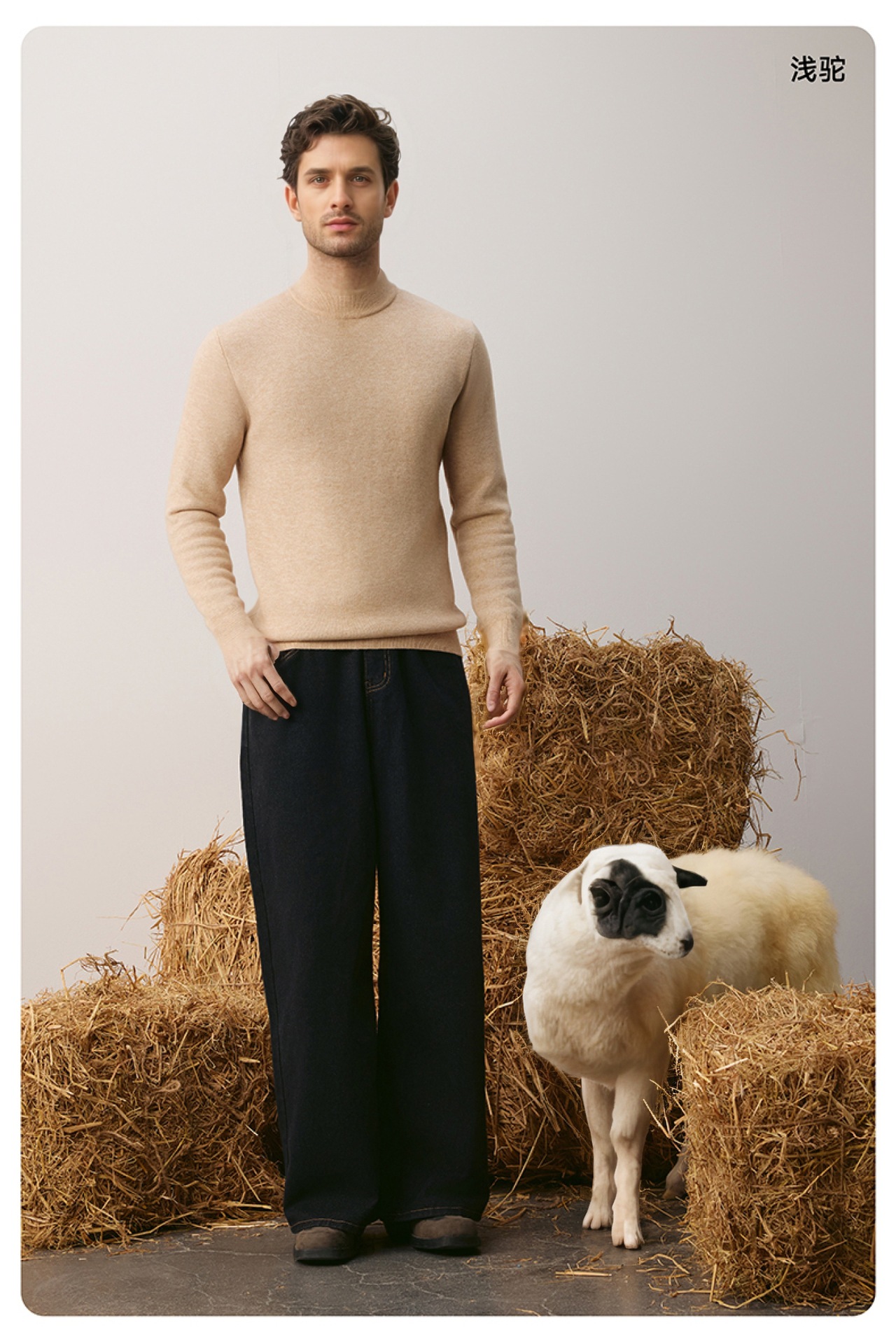 Hombres una sola camisa de lana otoño-invierno nueva camisa de punto para hombres flojo suéter de lana gruesa suéter de color sólido moda