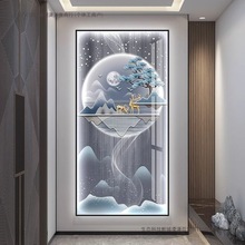 轻奢led带灯入户玄关装饰画走廊过道壁画挂画简约现代高级感大气