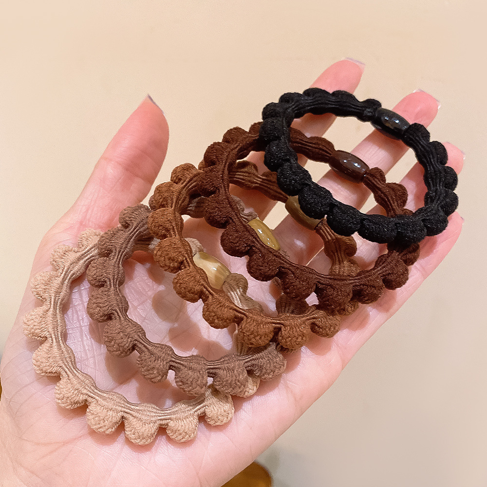 Estilo coreano de alto grado lazo del pelo banda de goma de las mujeres simple de alta elasticidad durable banda de pelo Cola de Caballo accesorios para el cabello cuerda de pelo al por mayor