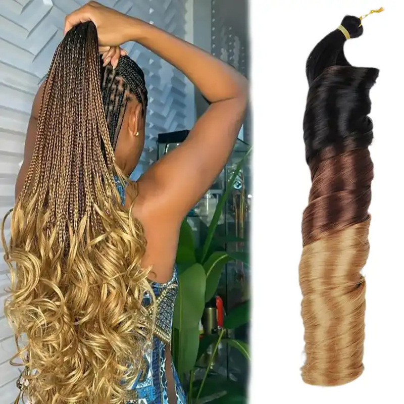 24Inch French Loose Wave Pony Curl Crochet Cross-Border Wig European and American