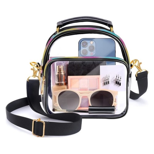 Transparent bag gathering event, PVC transparent colorful chain crossbody bag, transparent hand-held bag, concert hand-held bag