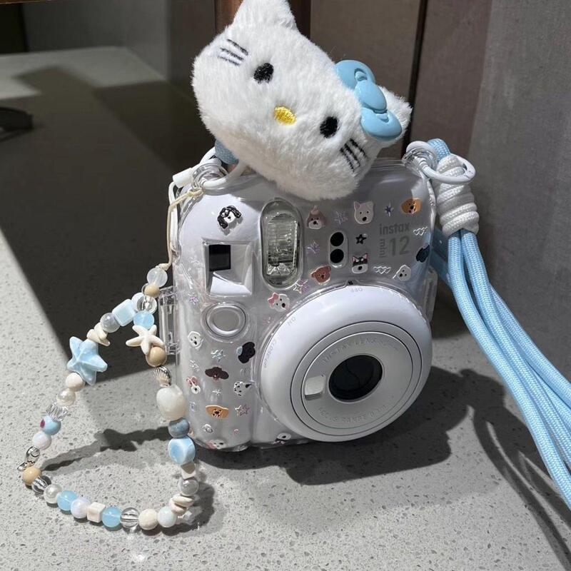 [Mini12 Transparent Case] Instax Crystal Case Polaroid Hard Shell Camera Protective Case Shell Chain Trendy