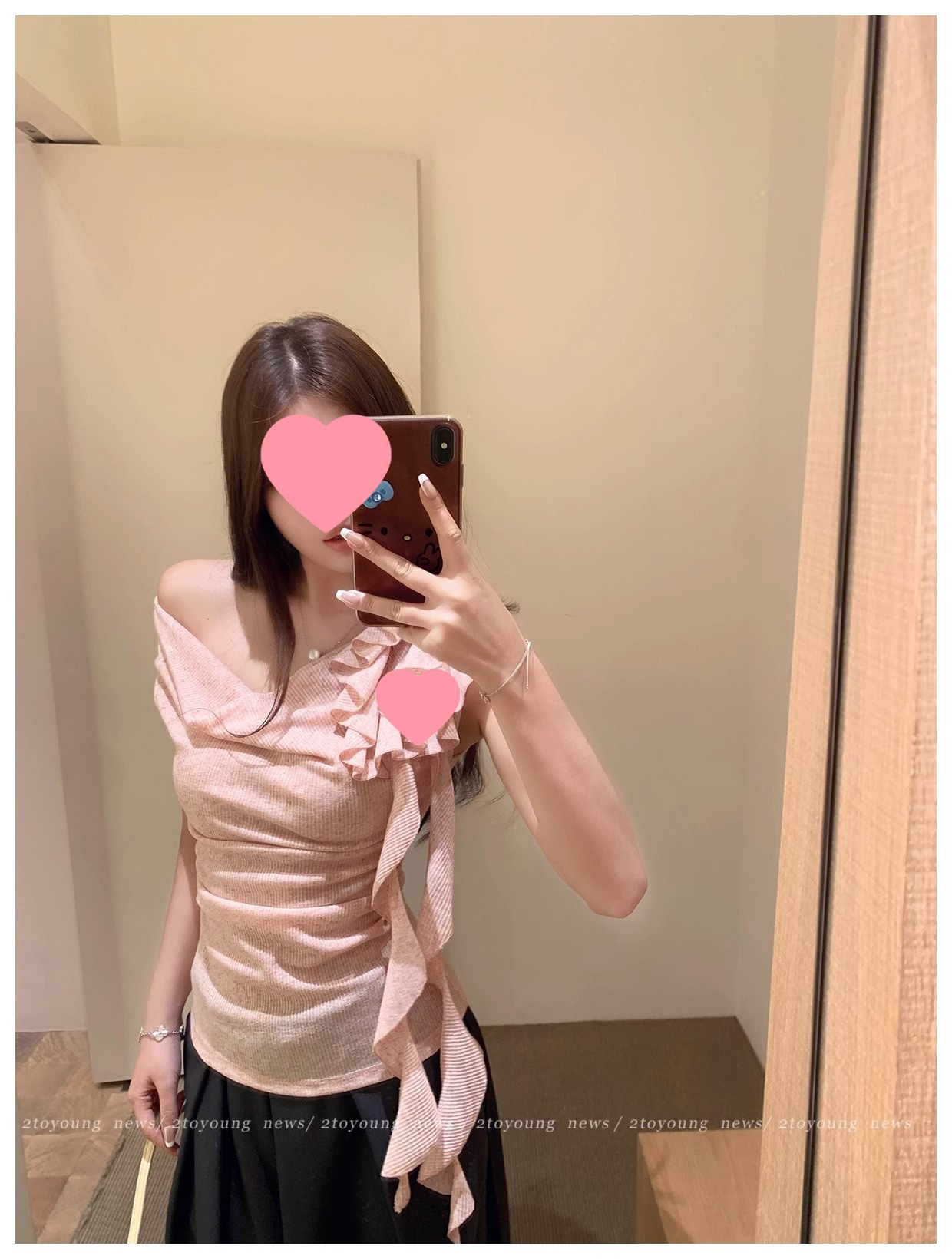 Asymmetric Ruffled Slim Tank Top