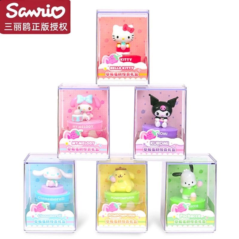 Коллекционные фигурки (Sanrio) Kuromi Hello Kitty Cinnamoroll Pompompурин — 6 персонажей в акриловом боксе, 72 шт. в ассортименте