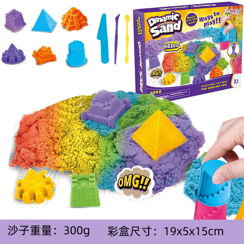 Juguetes de construcción de castillo para niños espaciales, arena para niños y niñas, arena de color, juguetes de arcilla