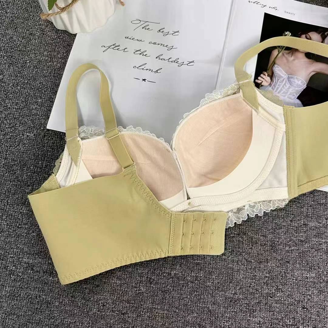 Nuevo sujetador de encaje de moda Jacquard transpirable ajustable confortable anti-caída reunido tres botones lotes de ropa interior