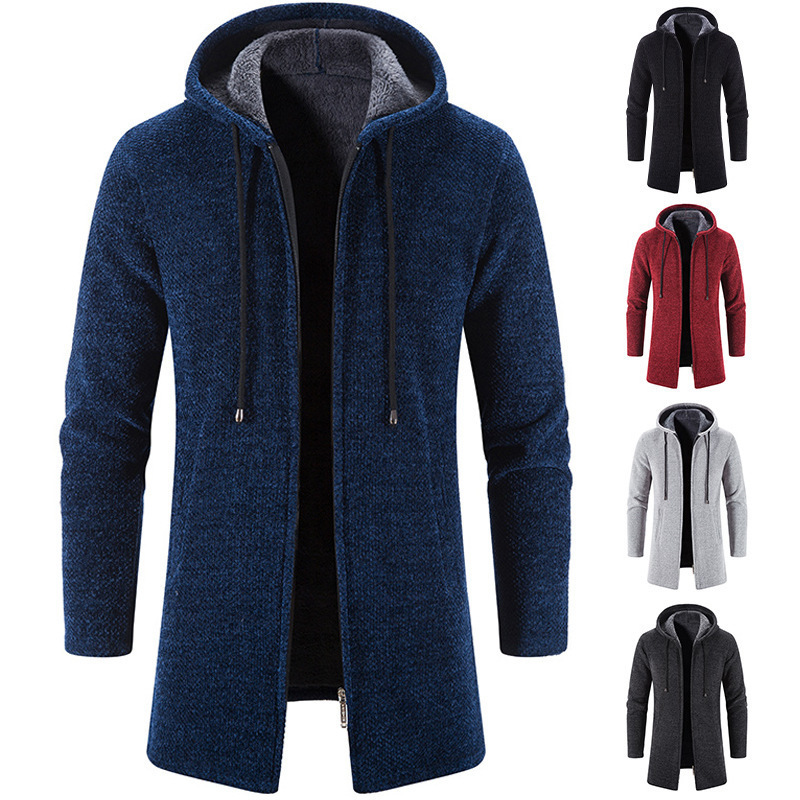 23 autumn/winter plush trend, handsome color, versatile men's cardigan, chenille outerwear knitted sweater, coat,_voghion.com