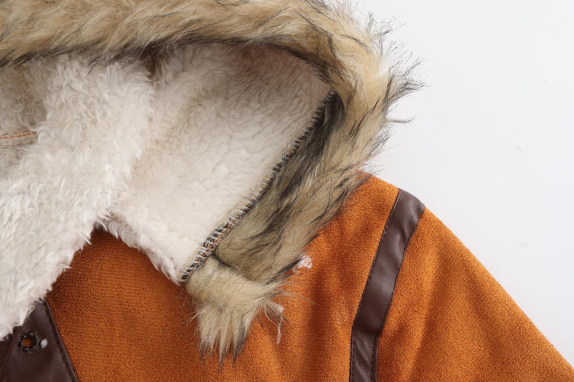 Manteau d'hiver chaud intégré en fourrure de daim, manteau décontracté combiné à fermeture éclair pour hommes_voghion.com