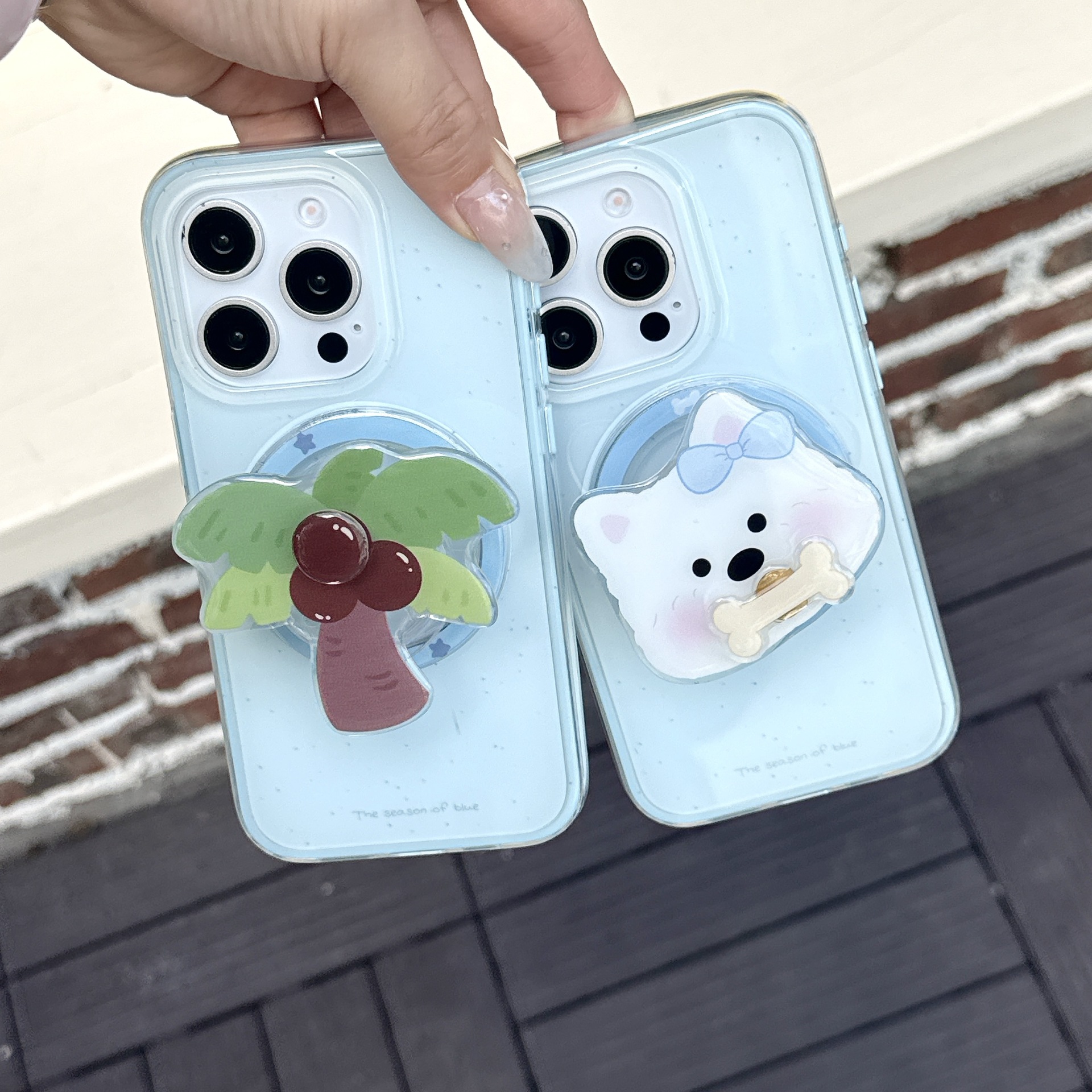 Cachorro de coco fresco de verano para iPhone15/16 funda para teléfono móvil 14PM pareja 16Pro atracción magnética 15PM