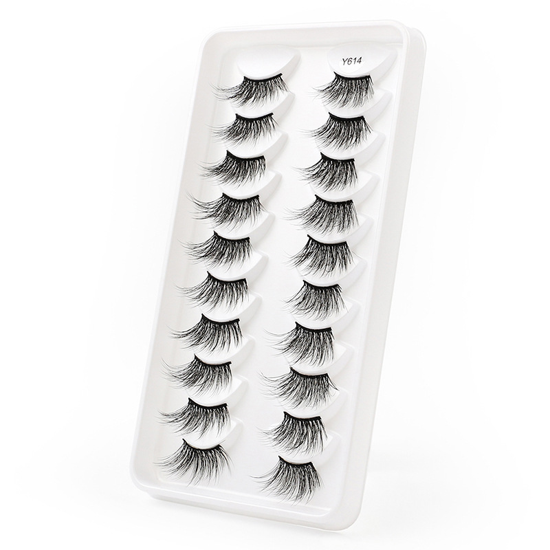 New Three Dimensional Natural Thick Half Imitation Mink Hair False Eyelashes 10 Pairs display picture 5