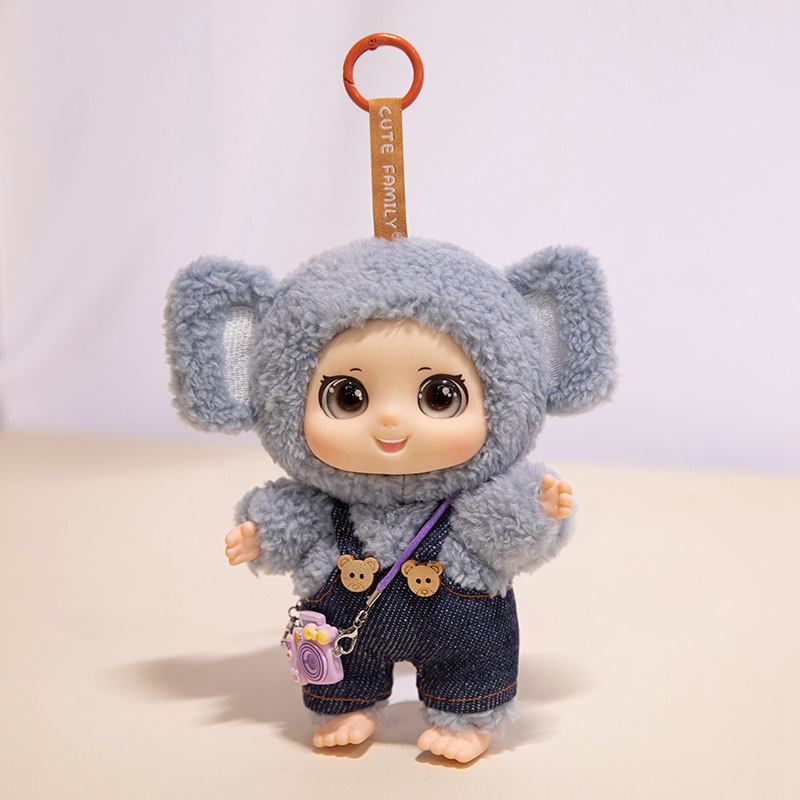 Cute silicona mascota familia colgante juguetes de peluche muñeca muñeca mochila muñeca llaveros muñeca