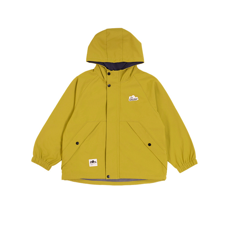 A principios de otoño, un nuevo tipo de chaqueta con capuchón para niños al aire libre, chaqueta de terciopelo antiviento integral.