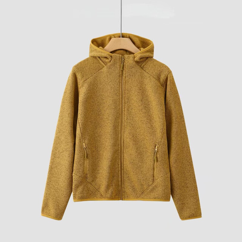 Stand Collar Fleece Hooded Jacket for Women, Zipper Cardigan, Korean Style Fleece-Lined Windproof Warm Zipper Pocket Versatile Top