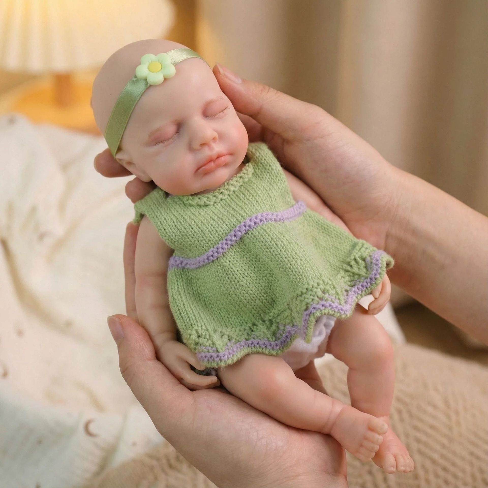 12 pulgadas Q Bullet suéter verde sólido LOULOU simulación muñeca de juguete para niños Navidad sólida silicona