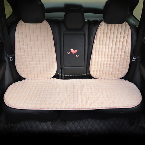 Car Seat Cushions for Winter Imitation Rabbit Fur Plaid Car Seat Covers Simple Car Seat Cushions for All Seasons