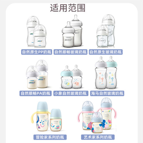 Suitable for Avent milk bottle straw accessories, wide diameter learning drinking duckbill, universal gravity ball milk bottle cap handle