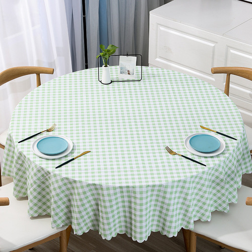 European-style round tablecloth wholesale waterproof oil-proof dining tablecloth for hotels, restaurants, large round table placemats checkered fabric