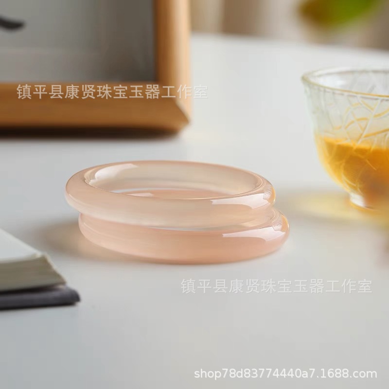 Source factory Fanfan ice species Afghanistan jade bracelet round strip -through powder bracelet will sell gifts to live broadcast supply