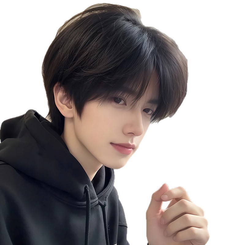 假发男生微分碎盖少年感短发韩版男氛围感自然蓬松仿真发全头套|undefined