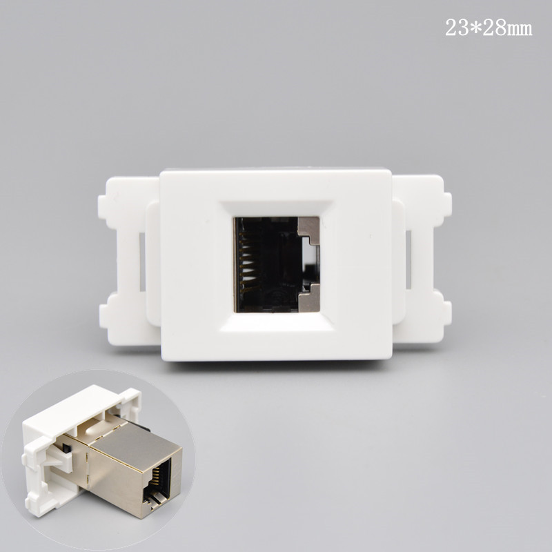 120型屏蔽六类网络模块双通头网线信息插座对接CAT6直插千兆电脑