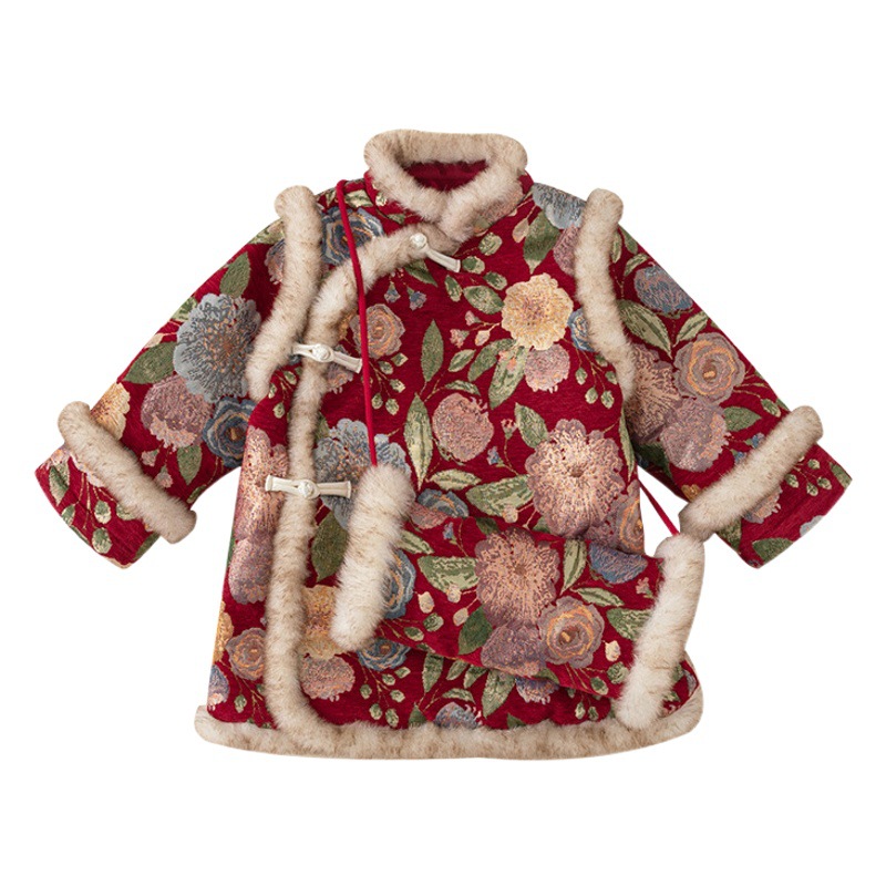 Ropa infantil Youbao, vestido con botones de estilo chino para niñas, traje de Año Nuevo para niños, vestido cheongsam de Año Nuevo para bebés, estilo chino