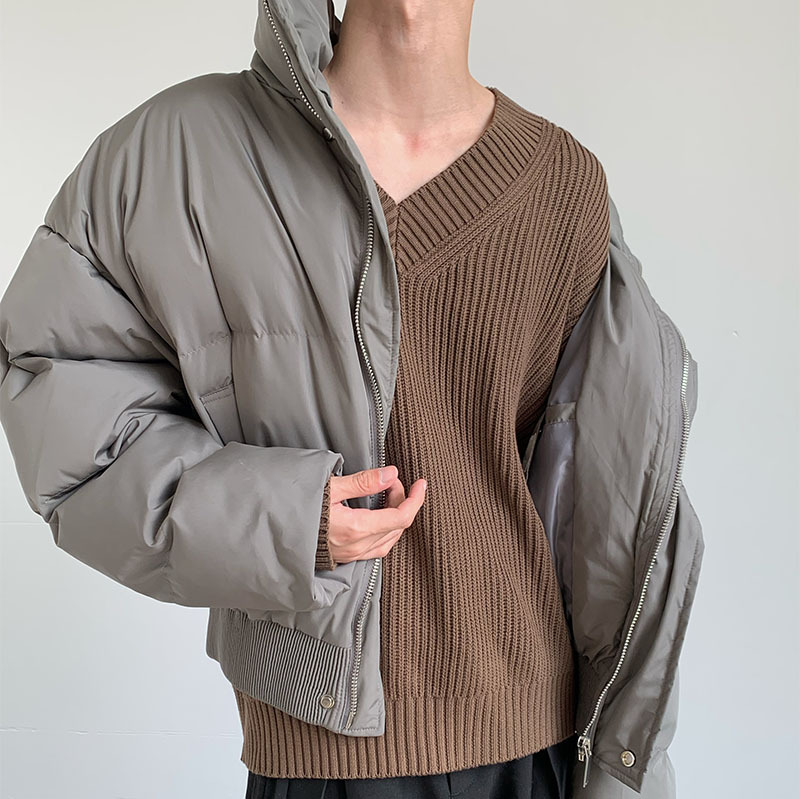 2023 Invierno Changbai Montaña 0 grados acompañando ropa de algodón acolchado collar de soporte suelto de los hombres engrosada ropa de pan caliente de alta calidad ins moda