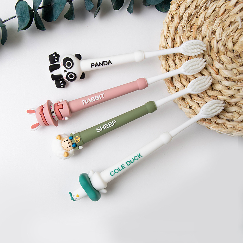 Children's Toothbrush Soft Bristles 3-6-12 Years Old Cute Animal Series Fine Bristle Toothbrush Household High-End Independent Packaging Wholesale