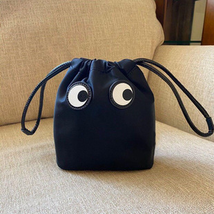 New Nylon Fashion Storage Bag Cartoon Cute Big Eyes Mini Portable Liner Bag Lightweight Drawstring Cosmetic Bag