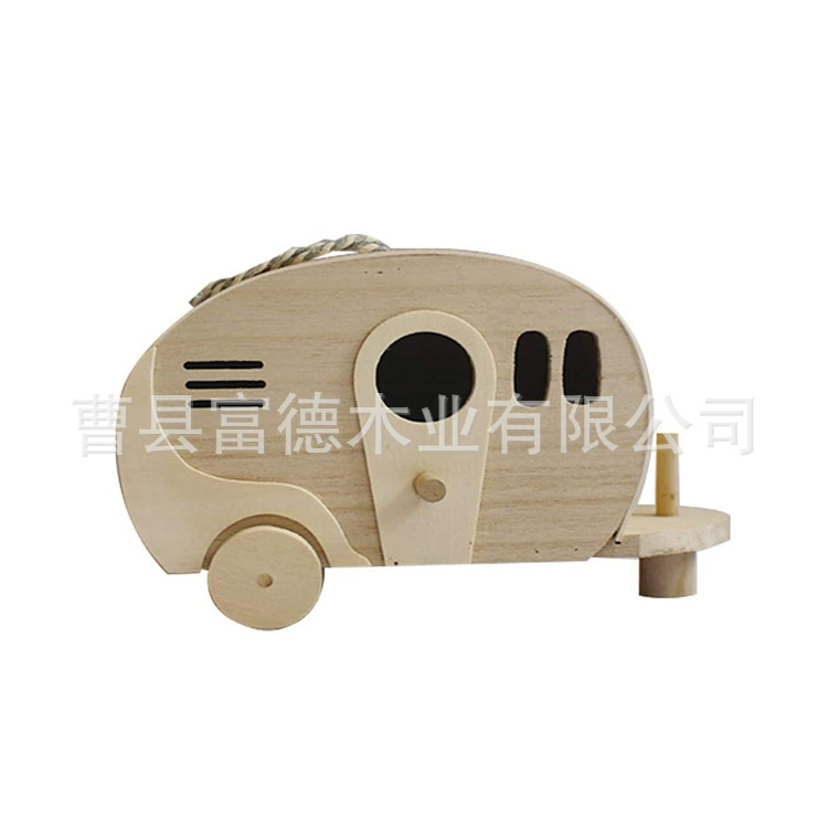 Птичье гнездо в современном стиле Новый тип деревянный домик для домашних животных Трейлер в форме птичьего гнезда в форме свиньи Декоративный деревянный домик для птиц из цельного дерева Ремесло для птиц