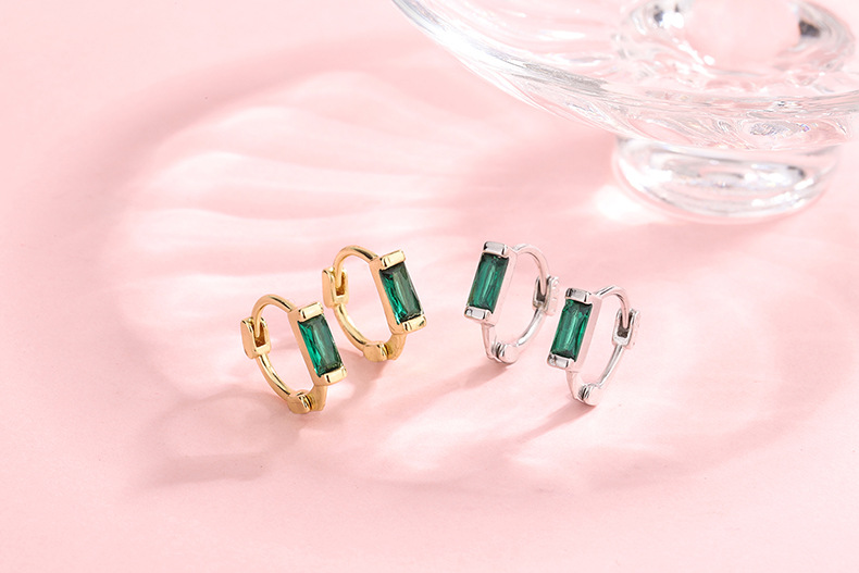 Fashion Geometric Copper Inlay Zircon Earrings 1 Pair