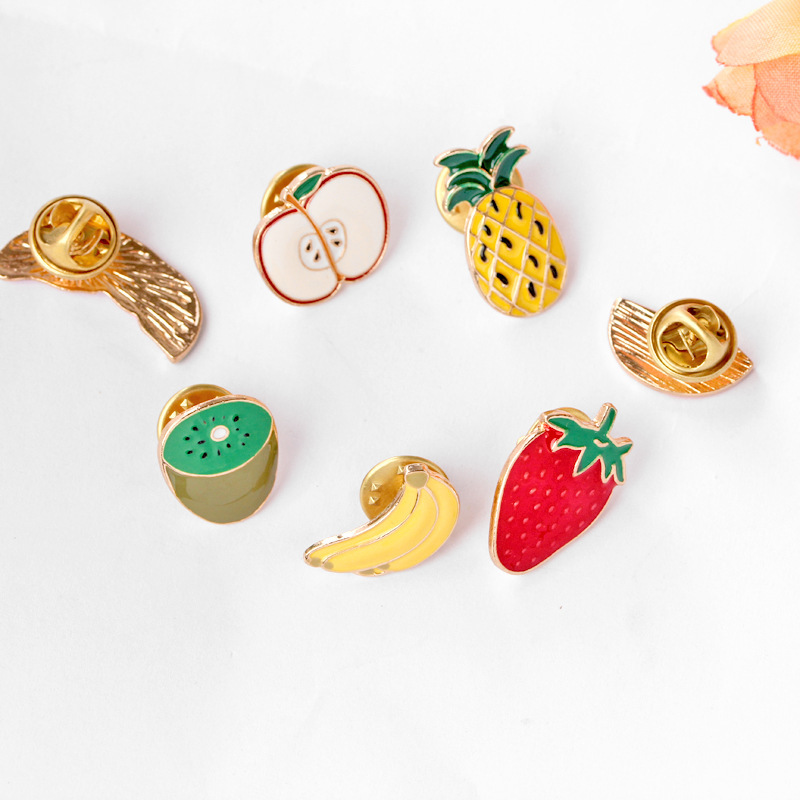 New Color Fruit Pine Alloy Brooch 12 Pieces Wholesale display picture 2