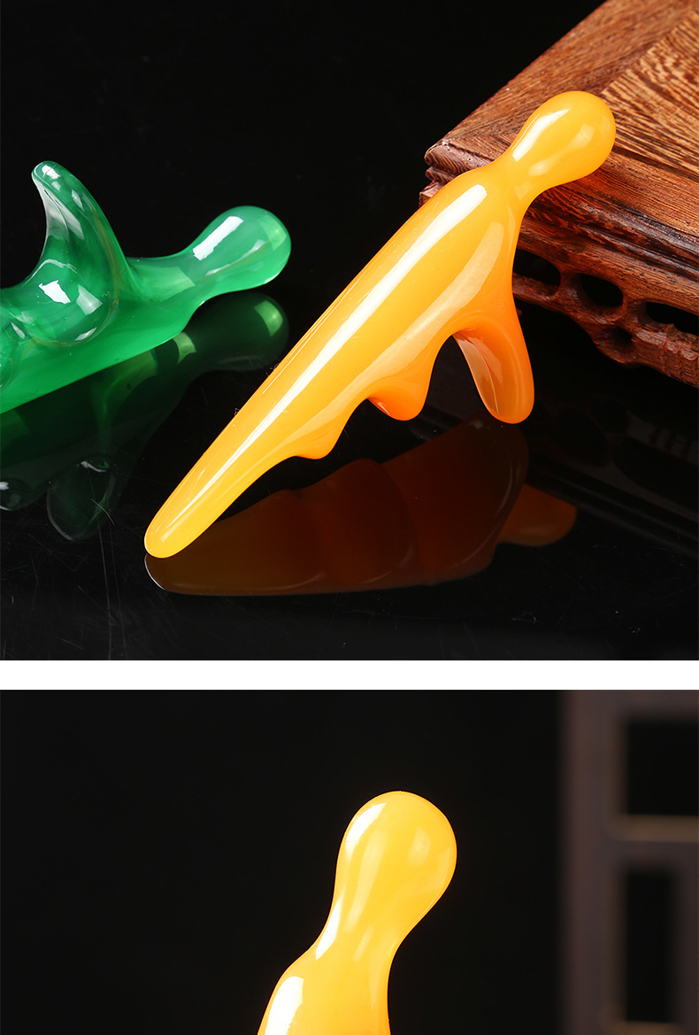 Triangle Foot Massage Stick Resin Guasha Tool for Sole Acupoint Leg Care Portable 14.5cm preparation
