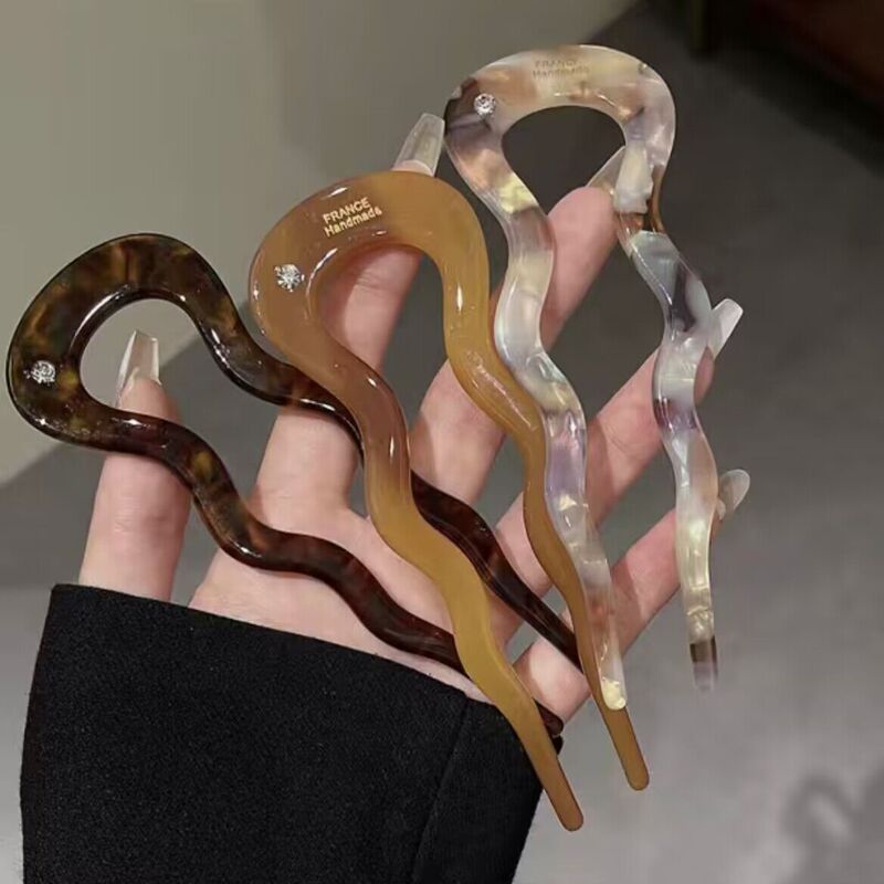 Casual U-Shaped Acetic Acid Hairpin Hairpin Ball Hair Insert Hair Headdress 2025 New Hair Accessories Elegant