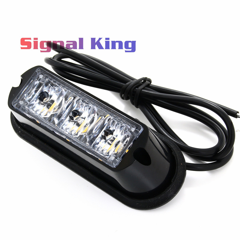 2 * 3LED car emergency danger flash warning light bar + protective pad 3W high-power flash side light