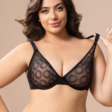 Ultra-Thin European and American Cross-Border Foreign Trade Pure Lust Sexy Lace Big Breasts Showing Small Steel Ring Plus Size Bra Intimates
