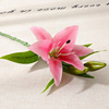 High -grade Lily Simulation Flower Soft PVC3 Flower Bouncing Home Decoration Flower Artificial Flower Wedding Blossom Flower