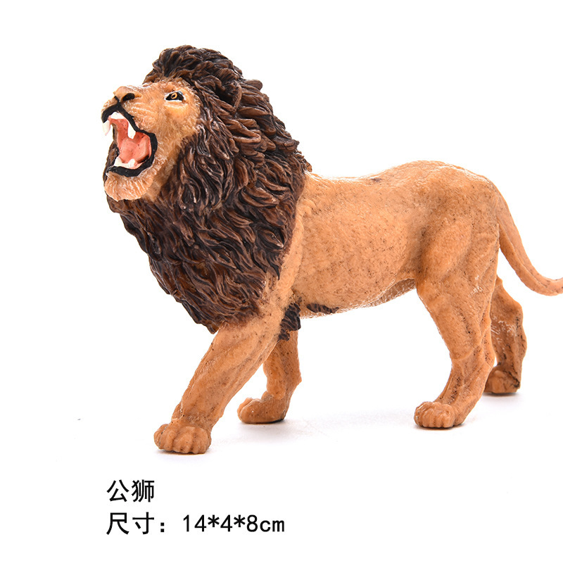 Modelos de Animales Salvajes Simulados Transfronterizos, Tigre, León, Elefante, Juguetes de Modelos de Animales, Serie de Simulación de Modelos de Animales